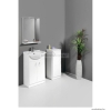 AQUALINE - SIMPLEX ECO - Fürdőszobai állószekrény - Nyílóajtós - 86x30 cm - Selyemfényű fehér
