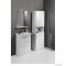 AQUALINE - SIMPLEX ECO - Fürdőszobai állószekrény szennyestartóval - Dupla ajtós - 180x50 cm - Selyemfényű fehér
