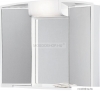 AQUALINE - ANGY - Fürdőszobai tükrös szekrény világítással, konnektorral - 59x50 cm - Nyílóajtós - Fehér műanyag