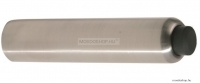 BEMETA - HP - Ajtókitámasztó, ajtóütköző - Falra szerelhető fúrással - 7,5 cm - Szálcsiszolt rozsdamentes acél, fekete gumi