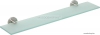 BEMETA - NEO ECONOMY - Fürdőszobai üvegpolc (fésűtartó üveg polc, piperepolc) - 60 cm - Opál üveg, szálcsiszolt rozsdamentes acél fali tartó konzollal
