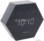 KARLSSON - HEXAGON - Ébresztő óra - LED kijelzővel - Fekete
