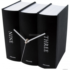 KARLSSON - BOOK - Asztali óra - 3 db könyvet megformáló külsővel - Papír - Fekete