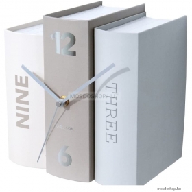 KARLSSON - BOOK - Asztali óra - 3 db könyvet megformáló külső - Papír - Szürke