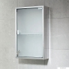 GEDY - JOKER - Fürdőszobai elsősegély szekrény - Kulccsal zárható, 1 db polccal - Opál üveg ajtóval, rozsdamentes acél falakkal