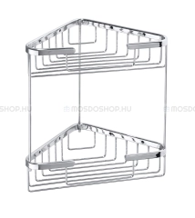 BEMETA CYTRO - Fürdőszobai sarokpolc (tusfürdőtartó) zuhanyzóba - 2 szintes, rácsos - Krómozott réz (102308