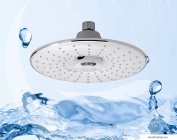 GEDY - MUSIC - Esőztető zuhanyfej beépített Bluetooth hangszóróval - Egyfunkciós - Kerek - Víztakarékos - Krómozott, fehér ABS