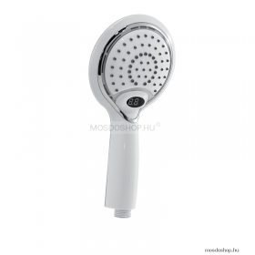 GEDY - THERMO LIGHT - Kézi zuhanyfej - Egyfunkciós, LED világítással, digitális vízhőmérséklet kijelzővel - Fehér ABS