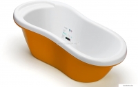 GEDY - DA-DAM - Fürdetőkád babáknak 0-12 hónapos korig - Digitális hőmérséklet kijelzővel - Narancssárga, fehér