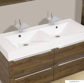 MARMY - RAVENNA - Dupla mosdó, mosdókagyló - Szögletes - 120x50 cm - Pultba, bútorba süllyeszthető