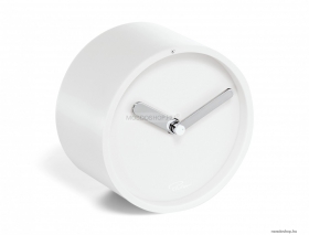 PHILIPPI - TIM - Falióra vagy asztali óra - D8,5cm - Csendes óraszerkezettel - Fehér műanyag