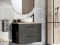 AREZZO BÚTOR - CARMEL - Mosdószekrény, alsószekrény 2 fiókkal - 70cm - Lakkozott, magasfényű antracit (mosdó nélkül)