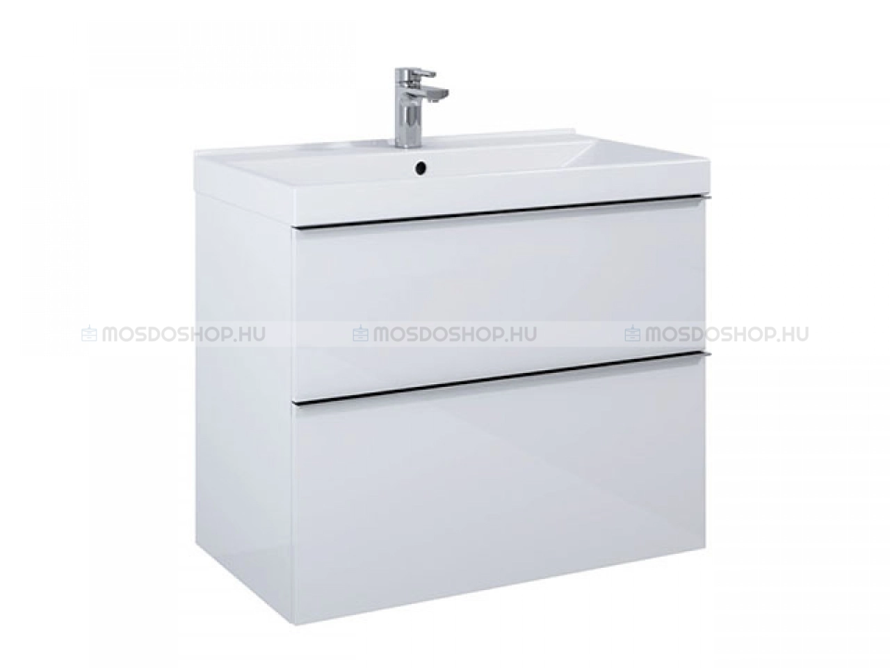 AREZZO BÚTOR MONTEREY - Mosdószekrény, alsószekrény 2 fiókkal - 80cm - Lakkozott, magasfényű fehér (mosdókagyló nélkül)
