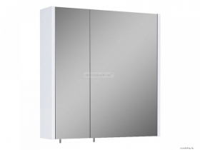 AREZZO BÚTOR - Fürdőszobai tükrös felsőszekrény konnektorral, világítás nélkül - 60x61,8 cm - Dupla ajtós - Lakkozott, magasfényű fehér