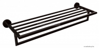 BEMETA - DARK - Fali törölközőtartó polc 6 db tartórúddal - 50cm - Matt fekete (104219070)