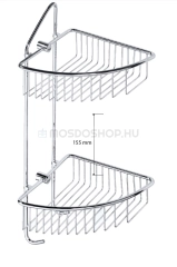 BEMETA CYTRO - Fürdőszobai dupla sarokpolc (tusfürdőtartó) zuhanyzóba - Rácsos - Krómozott réz 