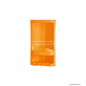 GEDY - JUNIOR - Fürdőszobai sarokpolc (tusfürdőtartó) zuhanyzóba - 2 szintes - Narancssárga műanyag