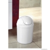 AQUALINE - WHITE LINE - Fürdőszobai szemeteskuka - 5L, billenő tetős - Fehér műanyag