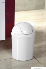 AQUALINE - WHITE LINE - Fürdőszobai szemeteskuka - 5L, billenő tetős - Fehér műanyag