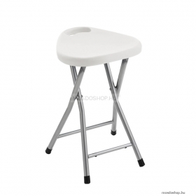 GEDY - CO75 - Fürdőszobai szék - Fehér műanyag ülőrésszel, acél lábakkal