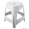 AQUALINE - WHITE LINE - Fürdőszobai szék rejtett piperetárolóval - Fehér műanyag
