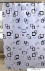 AQUALINE - PVC zuhanyfüggöny függönykarikával 180x180 cm - Téglalap mintás (ZV010)