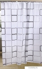 AQUALINE - PVC zuhanyfüggöny függönykarikával 180x180 cm - Négyzet mintás (ZV013)