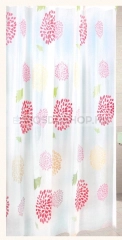 AQUALINE PVC zuhanyfüggöny függönykarikával 180x200 cm Pitypang mintás (ZV015) - Fehér alapon rózsaszín, narancssárga pitypang minta - Műanyag (PVC) - Zuhanyfüggöny műanyag - pvc