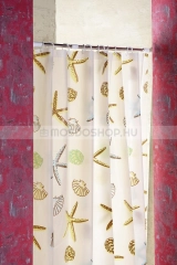 AQUALINE PVC zuhanyfüggöny függönykarikával 180x200 cm Tengeri motívumos (ZV016) - Fehér alapon tengeri motívumokkal - Műanyag (PVC) - Zuhanyfüggöny műanyag - pvc