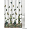 AQUALINE - PVC zuhanyfüggöny függönykarikával 180x200 cm - Kavics mintás (23031)