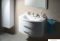 SAPHO - JULIE - Fali mosdószekrény, alsószekrény 2 fiókkal, 90x50cm, íves - Magasfényű fehér (mosdó nélkül)