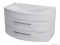 SAPHO - JULIE - Fali mosdószekrény, alsószekrény 2 fiókkal, 90x50cm, íves - Magasfényű fehér (mosdó nélkül)
