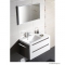 SAPHO - LUCIOLA - Öntött márvány mosdó, 90x48 cm, balos - Pultra, bútorra ültethető