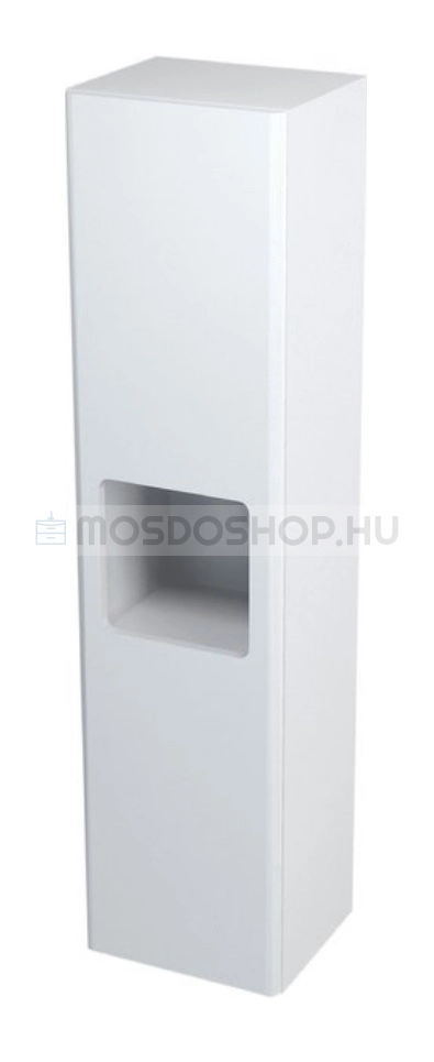 SAPHO ELLA - Fürdőszobai függesztett állószekrény - 140x35 cm - Magasfényű fehér MDF (70121LP)