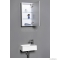 SAPHO - ALABAMA - Öntött márvány mosdó, kis kézmosó 36x23cm, jobbos - Pultra, bútorra ültethető, falra szerelhető