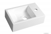 SAPHO - ALABAMA - Öntött márvány mosdó, kis kézmosó 36x23cm, jobbos - Pultra, bútorra ültethető, falra szerelhető