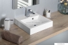 SAPHO - ORINOKO - Öntött márvány mosdókagyló, mosdó 42x36cm - Pultra, bútorra építhető, falra szerelhető