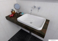 SAPHO - ASTORIA - Öntött márvány mosdó, mosdókagyló - 55x37cm - Pultba, bútorba építhető