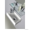 SAPHO - AMAROK - Öntött márvány mosdó, mosdókagyló, balos - 40x22cm - Pultra, bútorra, falra szerelhető
