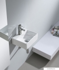 SAPHO - GIULIA - Mosdókagyló, kis kézmosó mosdó - 33,5x29cm - Kerámia - Pultra, falra szerelhető
