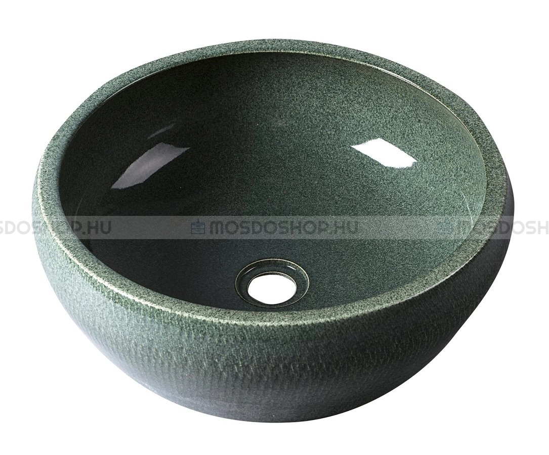 SAPHO PRIORI - Kerámia mosdó, mosdótál, mosdókagyló - D42X15cm - Menta zöld - Pultra, bútorra ültethető (PI013)