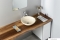 SAPHO - BLOK - Kőmosdó, mosdótál 40x12cm - Csiszolt bézs, travertin színű - Pultra, bútorra ültethető (2401-01)
