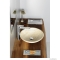 SAPHO - BLOK - Kőmosdó, mosdótál 40x12cm - Csiszolt bézs, travertin színű - Pultra, bútorra ültethető (2401-01)