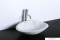 SAPHO - BLOK - Kőmosdó, mosdótál 58x38cm - Fehér márvány hatású - Pultra, bútorra ültethető (2401-22)