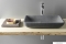 SAPHO - BLOK - Kőmosdó, mosdótál 60x35cm - Matt, andezit színű - Pultra, bútorra ültethető (2401-17)
