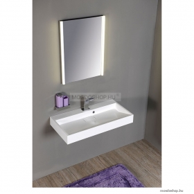 SAPHO - ALIX - Fürdőszobai fali tükör LED világítással (kétoldali) - 45x60cm - Alumínium kerettel