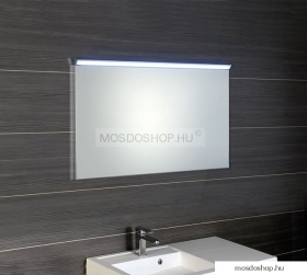 SAPHO - BORA - Fürdőszobai fali tükör LED világítással (felül) - 100x60cm - Alumínium kerettel