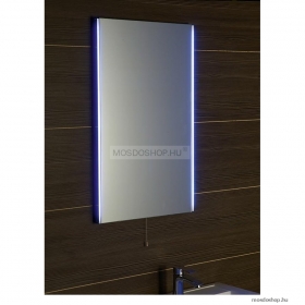 SAPHO - TOLOSA - Fürdőszobai fali tükör LED világítással (kétoldali) - 50x80cm - Húzókapcsolóval, krómozott alumínium kerettel
