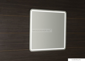 SAPHO - NYX - Fürdőszobai fali tükör LED világítással - 80x80cm - Alumínium kerettel