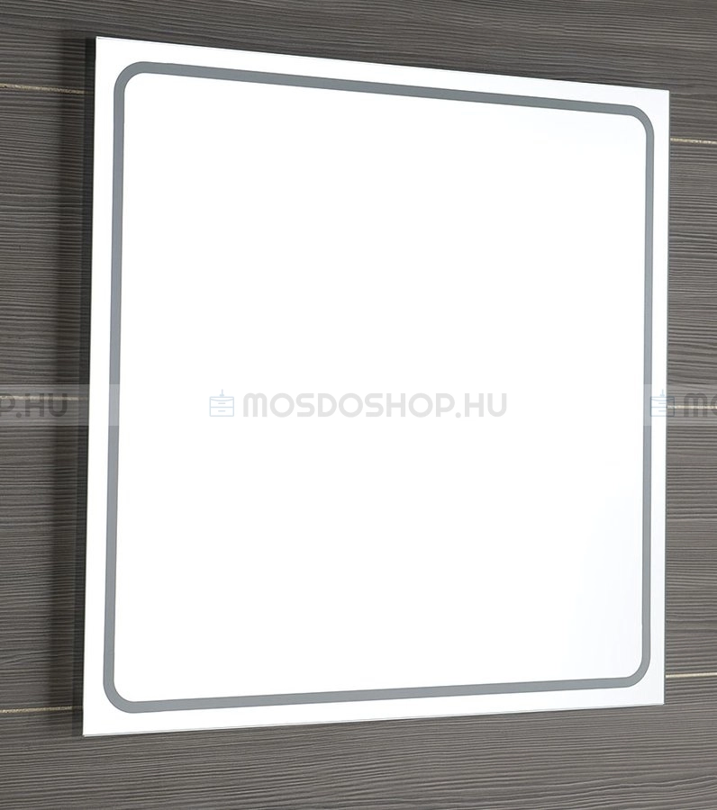 SAPHO - GEMINI II - Fürdőszobai fali tükör LED világítással - 70x70cm - Alumínium kerettel